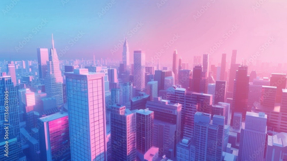 Fototapeta premium Cityscape in Pastel Hues