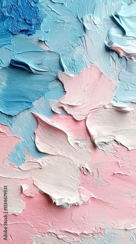 Fototapeta premium Abstract Pastel Painting with Textured Brushstrokes