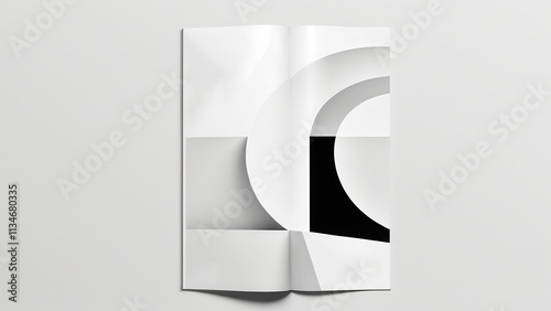 A minimalist black and white photograph featuring abstract geometric shapes and lines, creating a modern and artistic composition