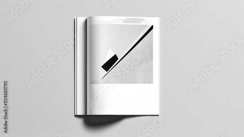 A minimalist black and white photograph featuring abstract geometric shapes and lines, creating a modern and artistic composition
