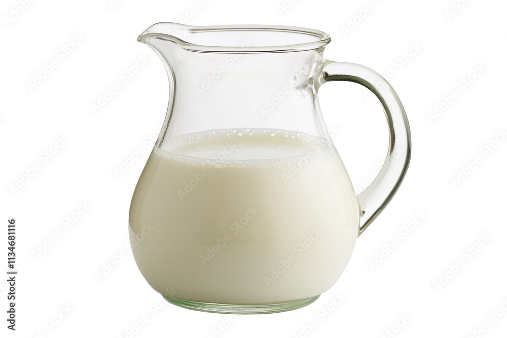 Milk Pitcher Pours Fresh, White Beverage Isolated on PNG Transparent Background Milk Pitcher Pours Fresh, White Beverage Isolated on PNG Transparent Background