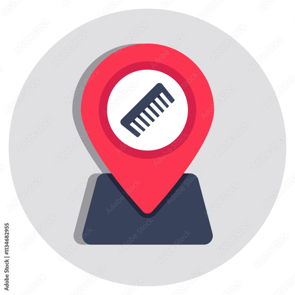 Creative design icon of salon location Creative design icon of salon location