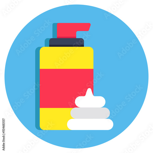 A flat design icon of hand sanitizer