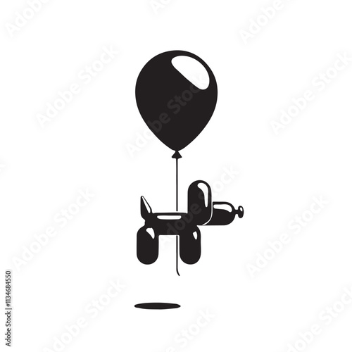 balloon animal silhouette vector illustration