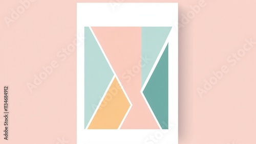 A playful and modern illustration featuring an abstract composition of geometric shapes and circles in soft pastel colors. The image showcases a minimalist design