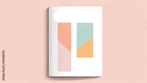 A playful and modern illustration featuring an abstract composition of geometric shapes and circles in soft pastel colors. The image showcases a minimalist design