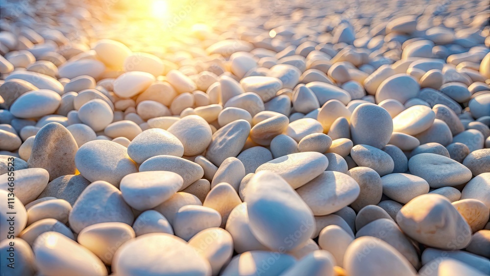 Obraz premium Moody, dark aesthetic: white pebbles gleam subtly in low-light photography.