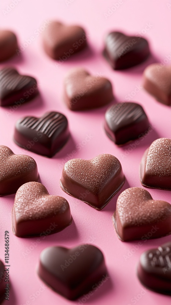 chocolate sweets in shape of hearts chocolate sweets in shape of hearts