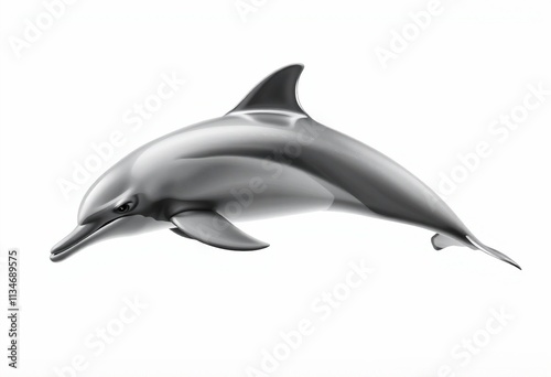 high realistic image of a dolphin on a white background.  photo