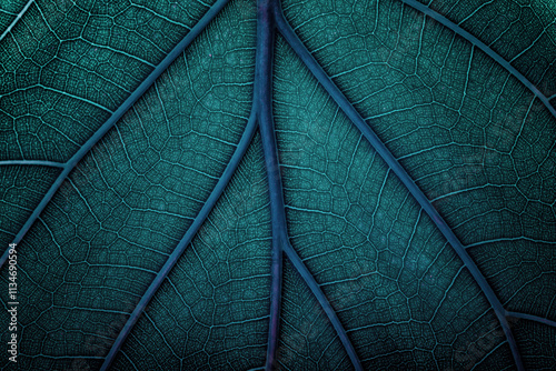 blue leaf with natural vein...