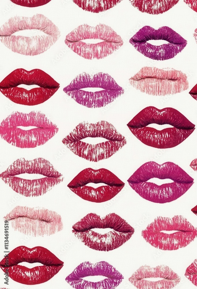 A Collection Of Lipstick Kiss Marks In Various Shades A Collection Of Lipstick Kiss Marks In Various Shades