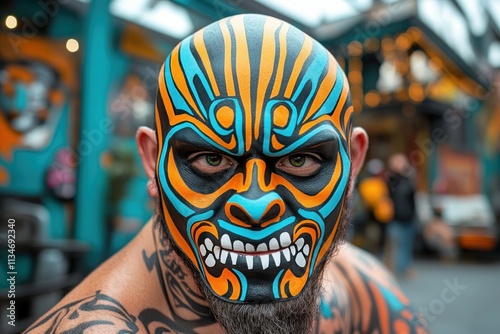 Unleash your inner abstract adventurer, exploring tribal mask designs Delve into the vibrant world of hobbies and creativity concepts through captivating visual art This unique abstract tribal mask photo