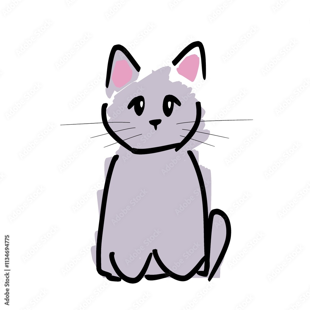 cute cat animals illustration on wite background, design pets cute cat animals illustration on wite background, design pets