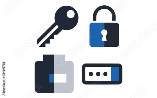 key icon set. key lock icon , access account login password icons - house key icon security symbol. vector interface app icons