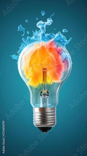 Obraz na płótnie Conceptual flowing light symbolizing rapid idea generation, creativity innovation w salonie