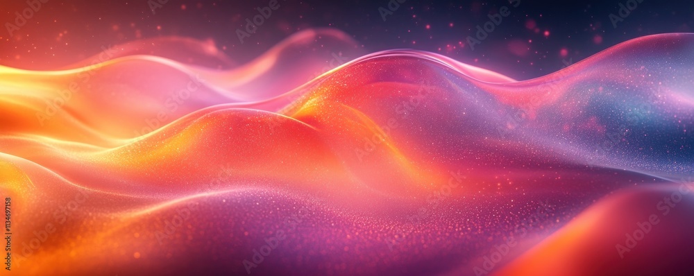 Obraz premium Iridescent holographic abstract design with rainbow foil texture and gradient colors