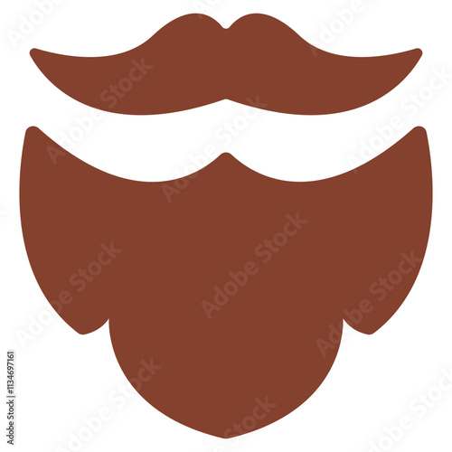 A flat design icon of mustache prop