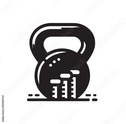 kettlebell silhouette vector illustration