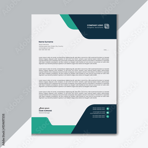 Official Minimal Creative Abstract Style Business Corporate Letterhead Design Template