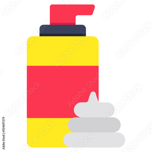 A flat design icon of hand sanitizer