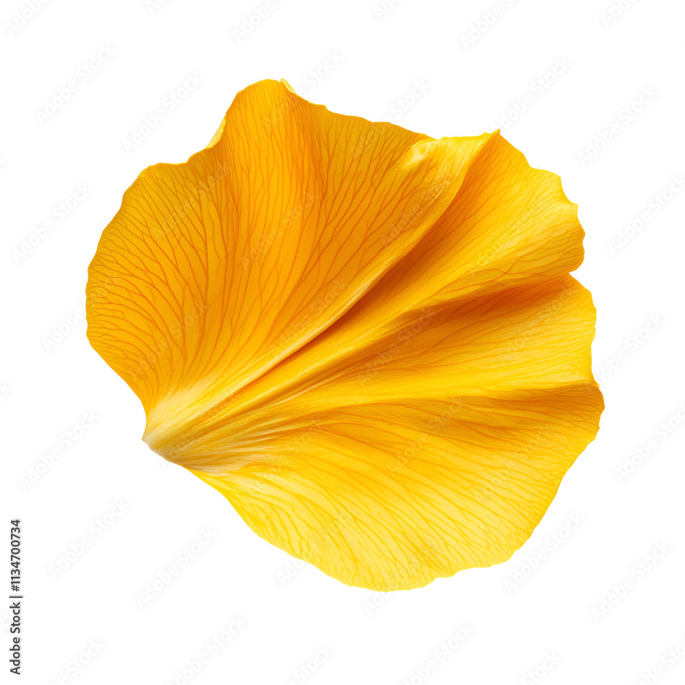 Single Yellow Petal Isolated on Black Background Single Yellow Petal Isolated on Black Background