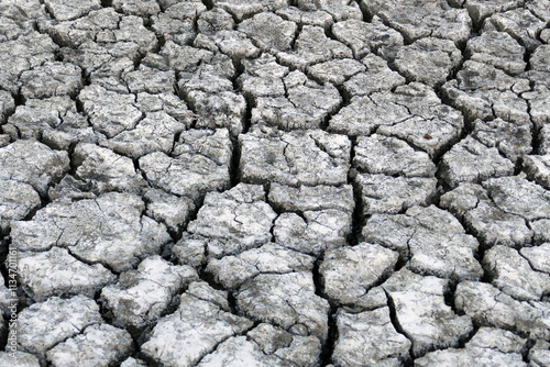 Deep splitting and cracking of the soil as a result of the decrease in near-water levels,