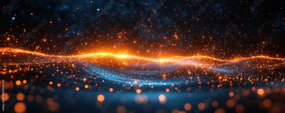 Naklejka premium Futuristic Digital Background for Networks, Artificial Intelligence, Data Transfer, Encryption, Multimedia, and Technology