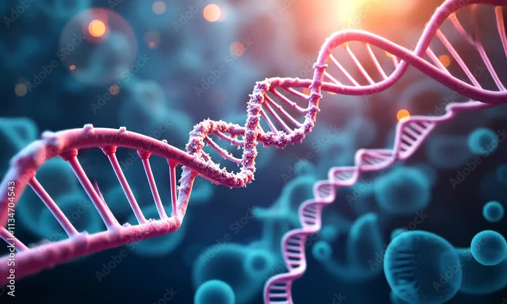 Abstract DNA double helix structure.