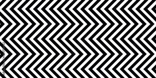 Black zig zag lines pattern vector design. Seamless zig zag pattern in black and white, Vector Illustration