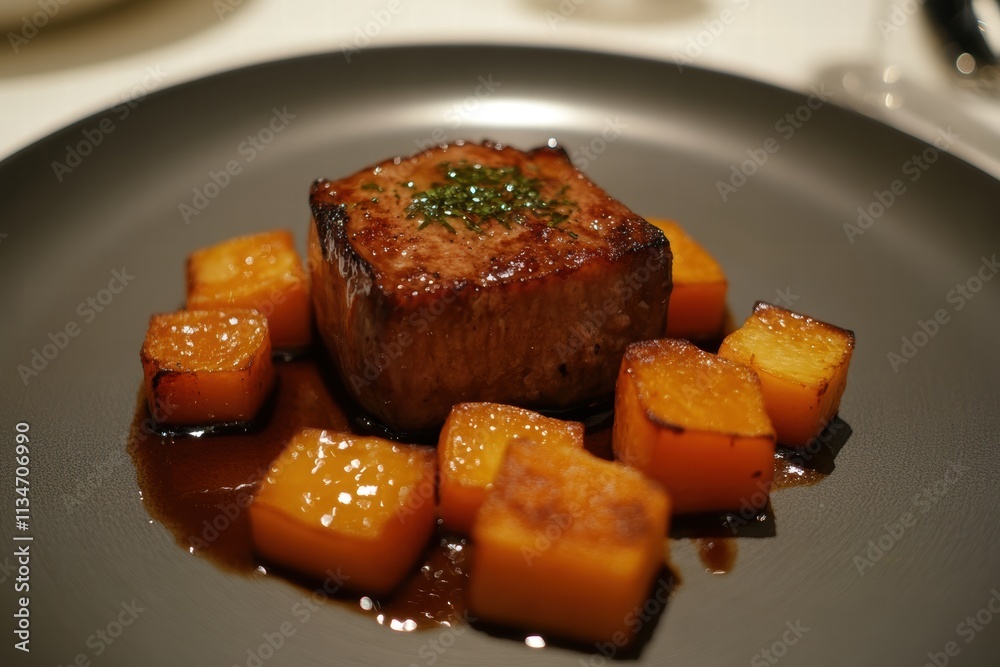 Savoring venison loin with juniper sauce and roasted root vegetables a culinary experience in fine dining Savoring venison loin with juniper sauce and roasted root vegetables a culinary experience in fine dining
