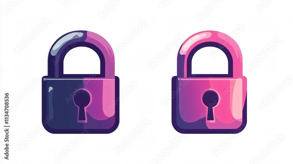 Secure Lock Icon Vector Illustration for Cybersecurity and Data Protection Secure Lock Icon Vector Illustration for Cybersecurity and Data Protection