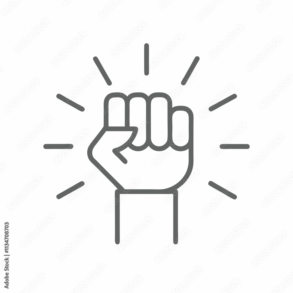 Minimalist Fist Icon for Activism and Unity. Minimalist Fist Icon for Activism and Unity.