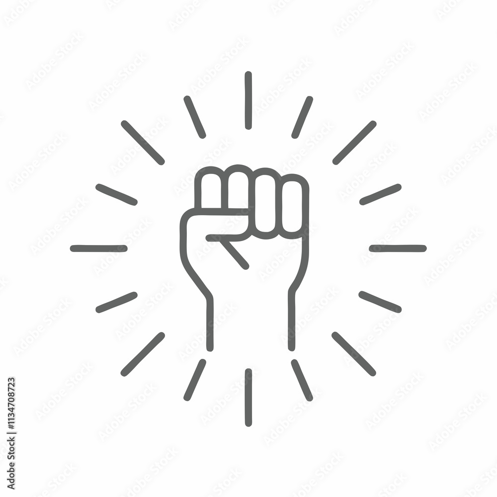 Minimalist Fist Icon for Activism and Unity. Minimalist Fist Icon for Activism and Unity.