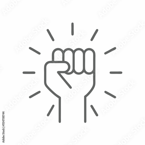 Minimalist Fist Icon for Activism and Unity. photo