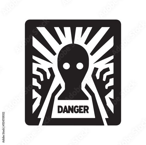 danger icon silhouette vector illustration