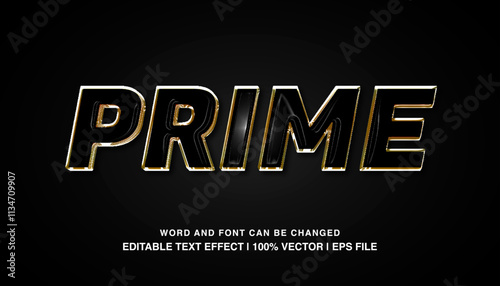 Prime Text Effect: Premium Gold and Black 3D Text Style 