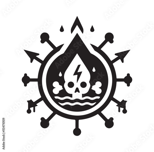 danger icon silhouette vector illustration