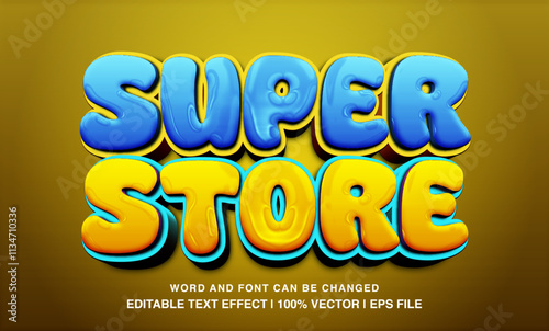 editable 3d bold super store