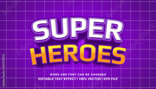 editable 3d bold super heroes typeface