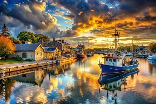 Port Hope Simpson Newfoundland Stamp Design, Scenic Coastal Village Photography, Stunning Landscape, Travel Postcard, Tourism, Breathtaking View