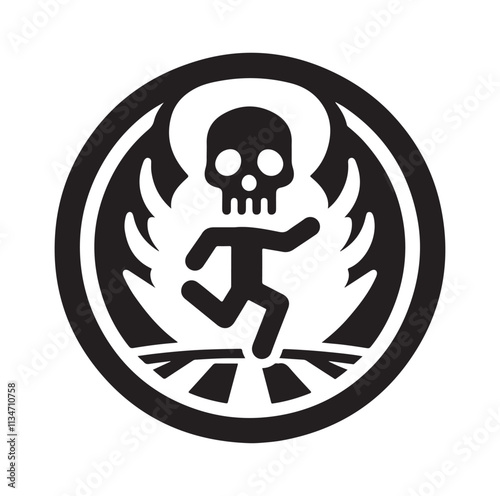 danger icon silhouette vector illustration