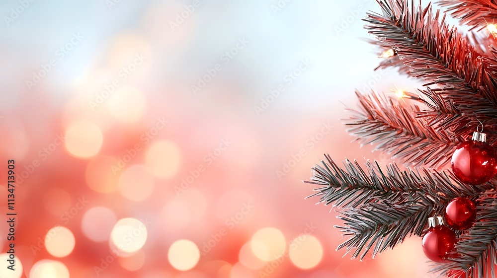 Close-up of festive christmas ornaments in a warm holiday setting for valentine's day Close-up of festive christmas ornaments in a warm holiday setting for valentine's day