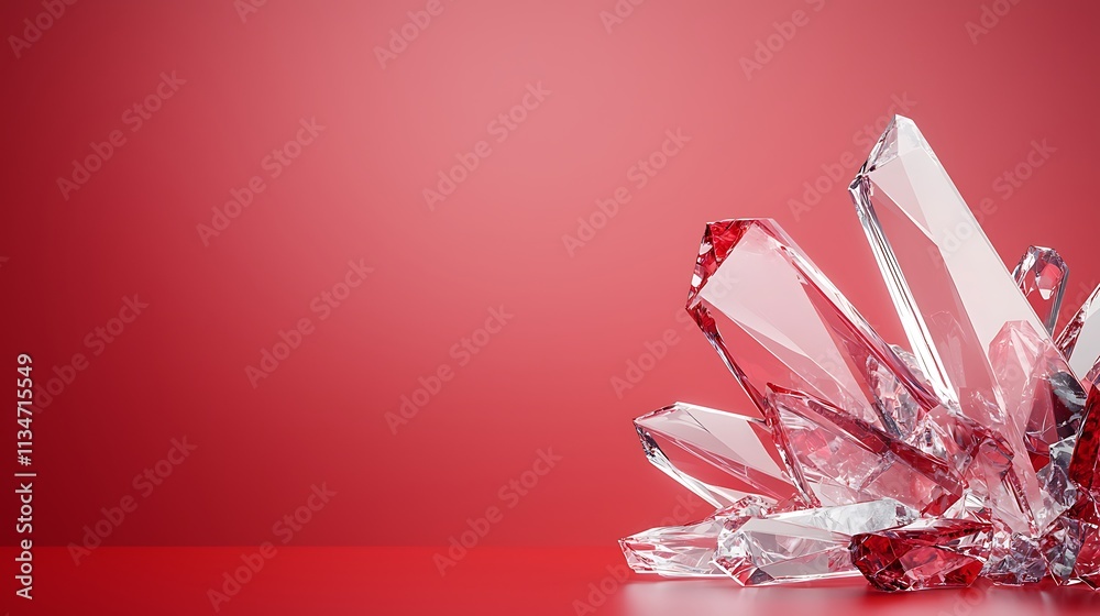 Elegant valentine's day background with crystal accents romantic scene textured red setting