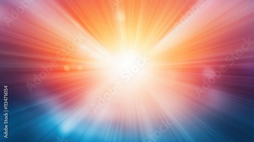 A vibrant burst of light radiating in shades of orange and blue, creating a dynamic and energetic atmosphere.