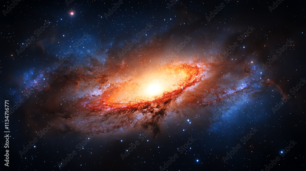 Fototapeta premium A stunning galaxy captivating with vibrant colors and deep cosmic beauty.