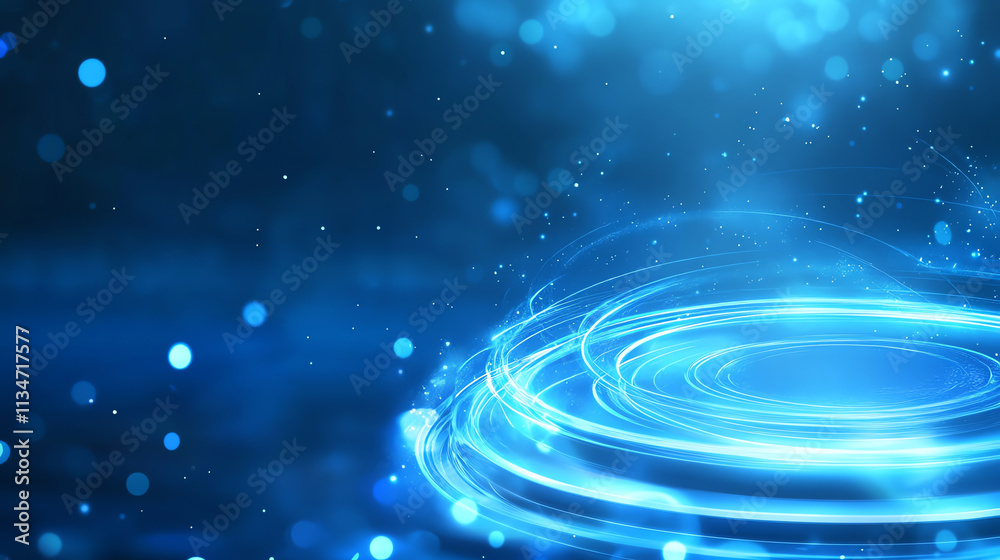 Obraz premium Dynamic blue light swirls creating a mesmerizing abstract background.