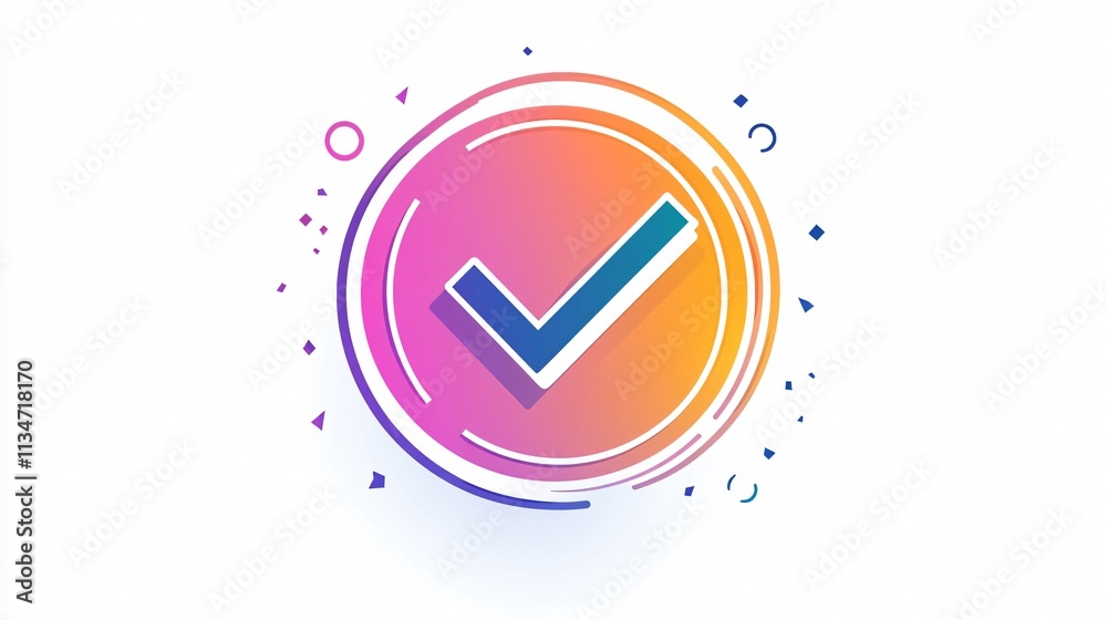 Flat Vector Check Mark Icon in Outline Style for Professional Presentations and Reports