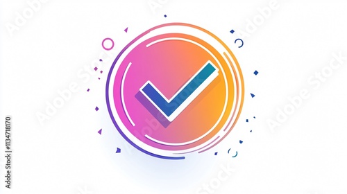Flat Vector Check Mark Icon in Outline Style for Professional Presentations and Reports