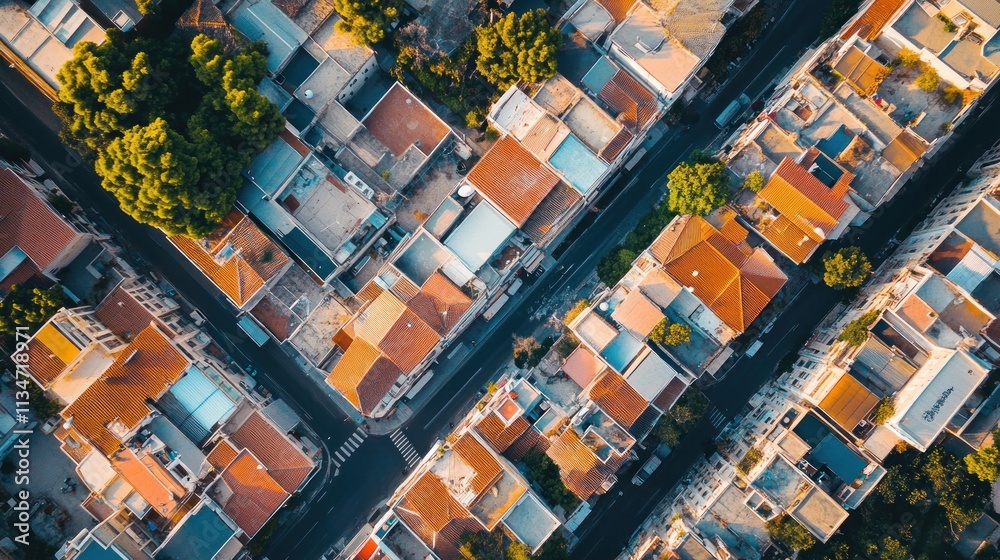 Aerial View of Cityscape Showing Buildings and Trees Aerial View of Cityscape Showing Buildings and Trees