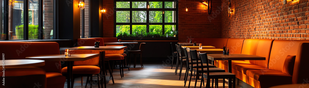 A cozy dining space with wooden tables and warm lighting, perfect for meals with friends. A cozy dining space with wooden tables and warm lighting, perfect for meals with friends.